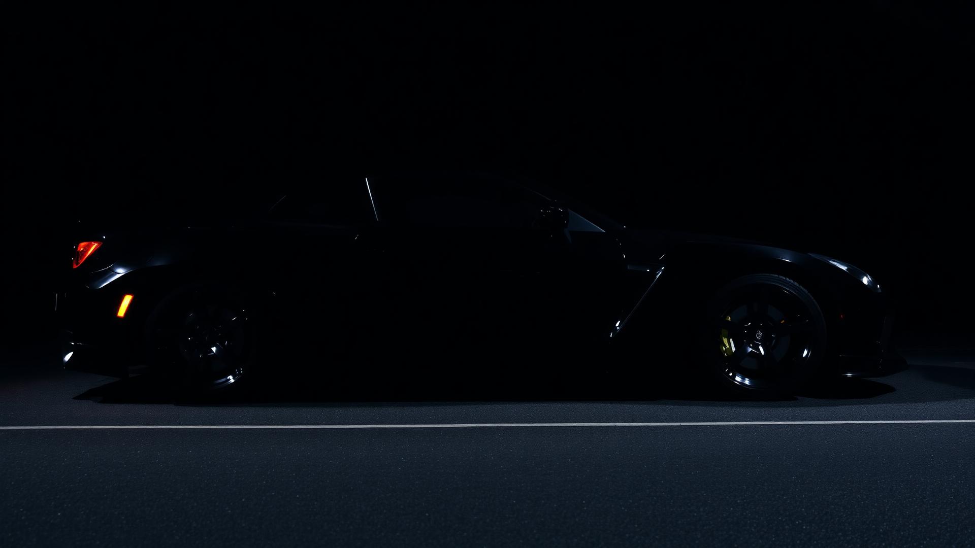 Auto sportiva nera con vetri oscurati